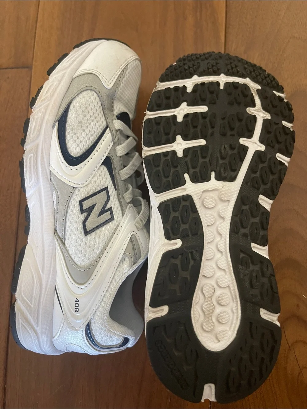 New Balance Kids White & Navy Running Sneakers